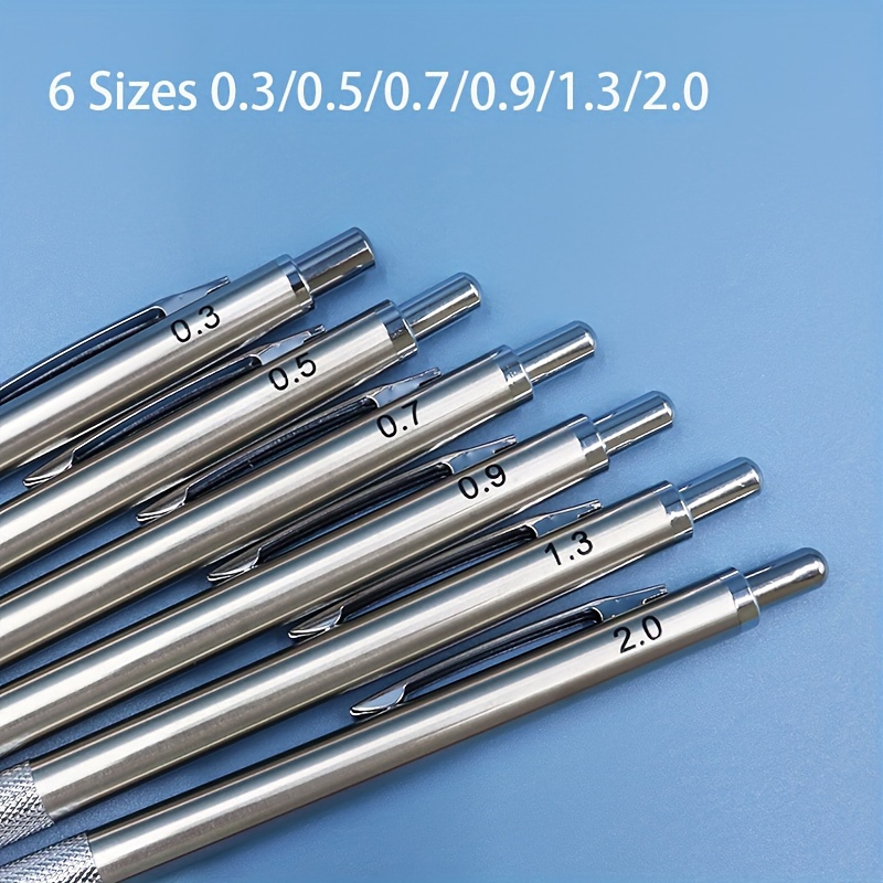 0.3 0.5 0.7 0.9 1.3 Mechanical Pencil Set Full Metal Art - Temu