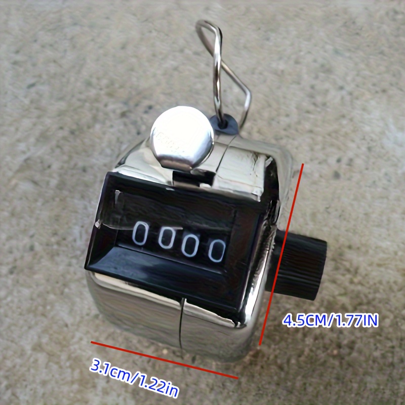 Manual Tally Counter Digit Number Lap Counter Stainless Steel Hand Held  Mechanical Clicker With Finger Ring Sliver