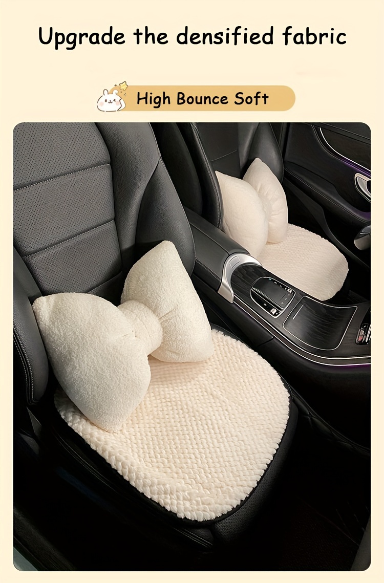 Car Seat Cushion Winter Plush Net Red Car Interior Seat Fart - Temu