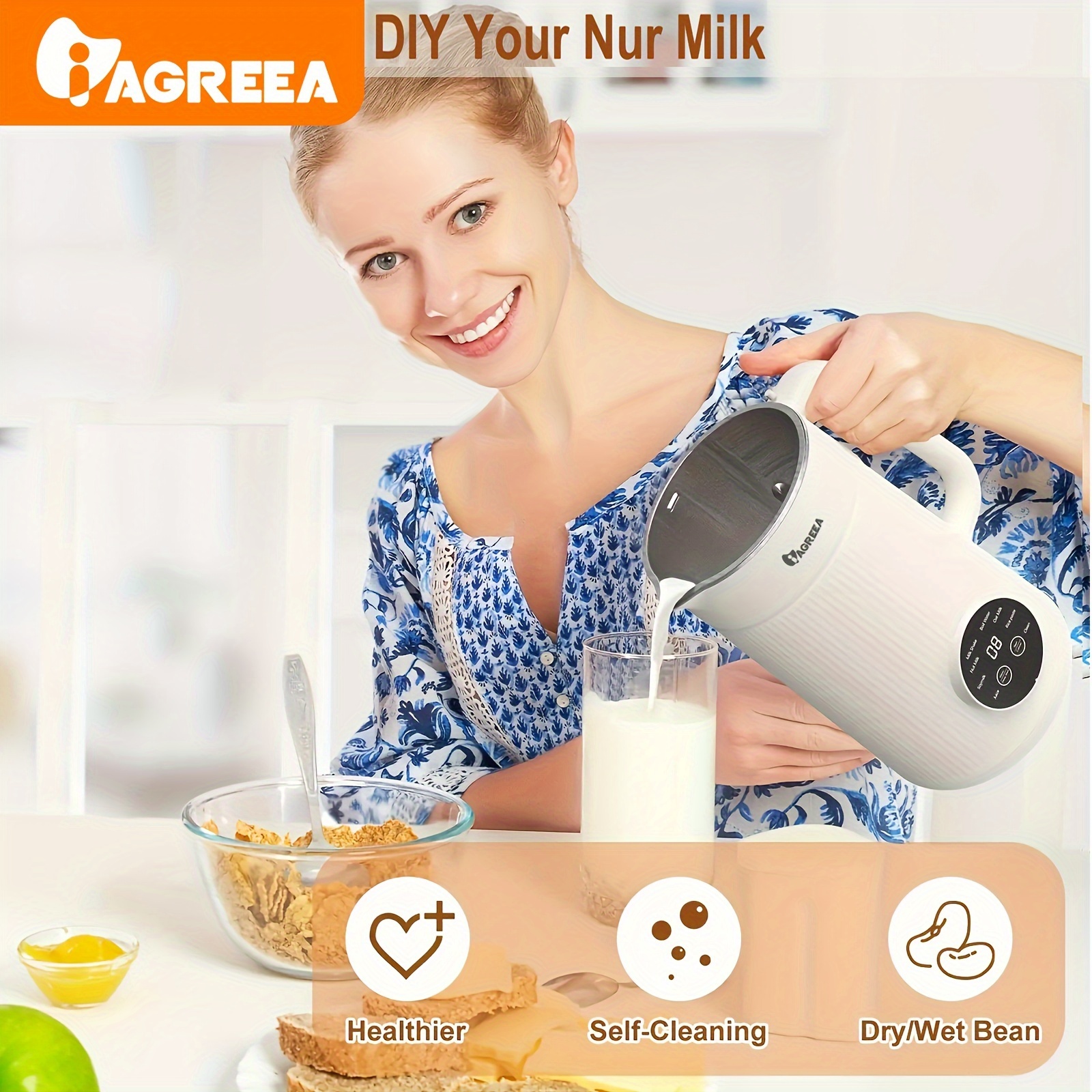 Iagreea Nut Milk Maker Machine Automatic Nut Milk Maker - Temu