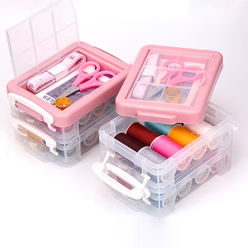 portable sewing kit for adults, plastic sewing box, needle and thread kit, sewing  accessories and supplies