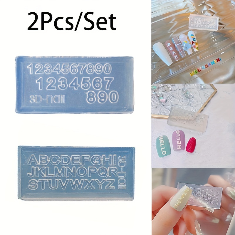 3D Letters Nail Art Silicone Molds Mini Alphabet Nail Molds AZ Letter Resin  Molds 26 Alphabets Mould DIY Nail Tools Handmade Craft Carving Moulds Nail