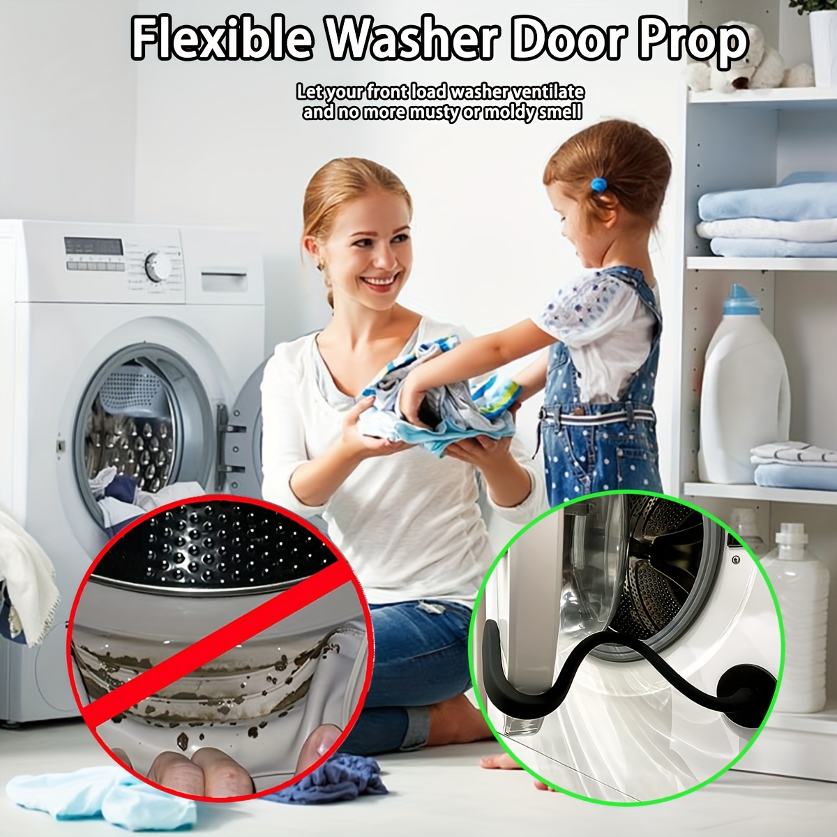 Support de porte de rondelle de laveuse à chargement frontal magnétique,  support de bouchon de porte de machine à laver, gardez votre laveuse au sec