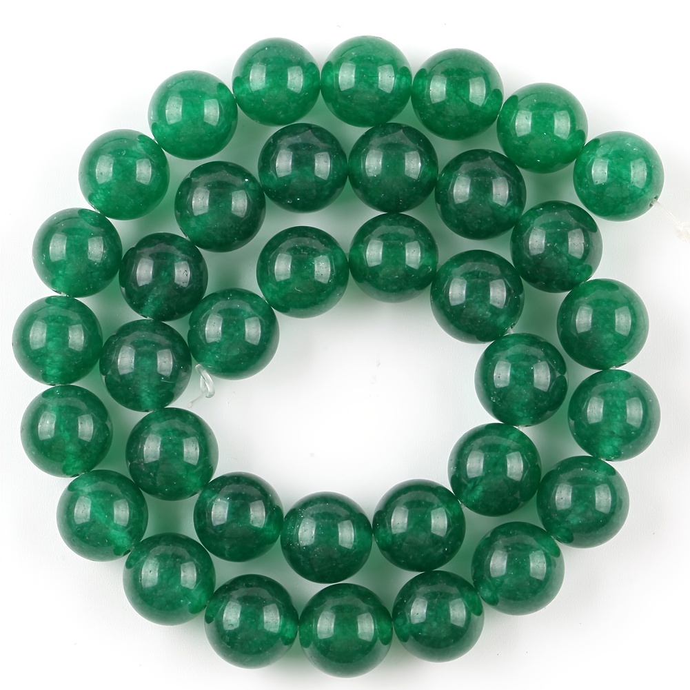 Natural Dark Green Jades Loose Beads For Jewelry Making Diy - Temu