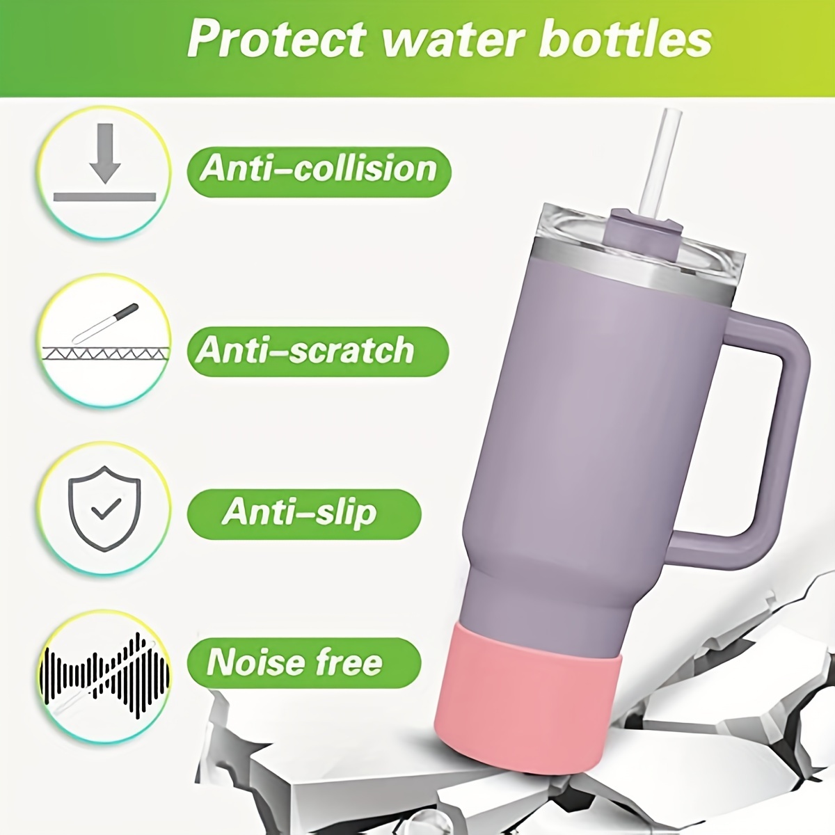 Silicone Tumbler Bottom Sleeve Covers - Keep Your Bottle Portable &  Protected! - Temu