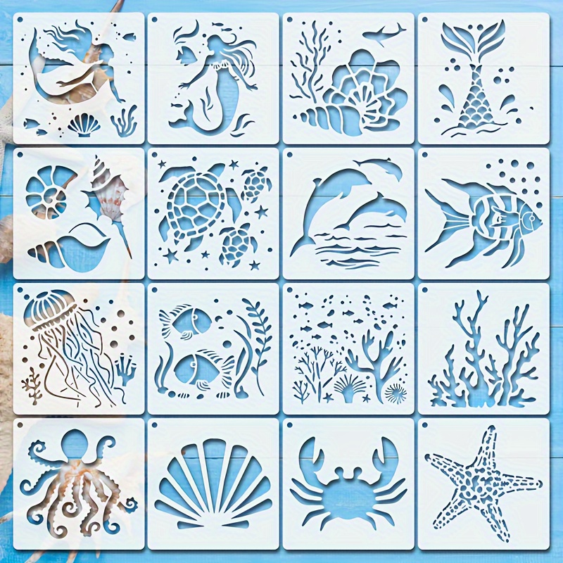 sea-life-stencils-reusable-mermaid-stencil-painting-ocean-temu
