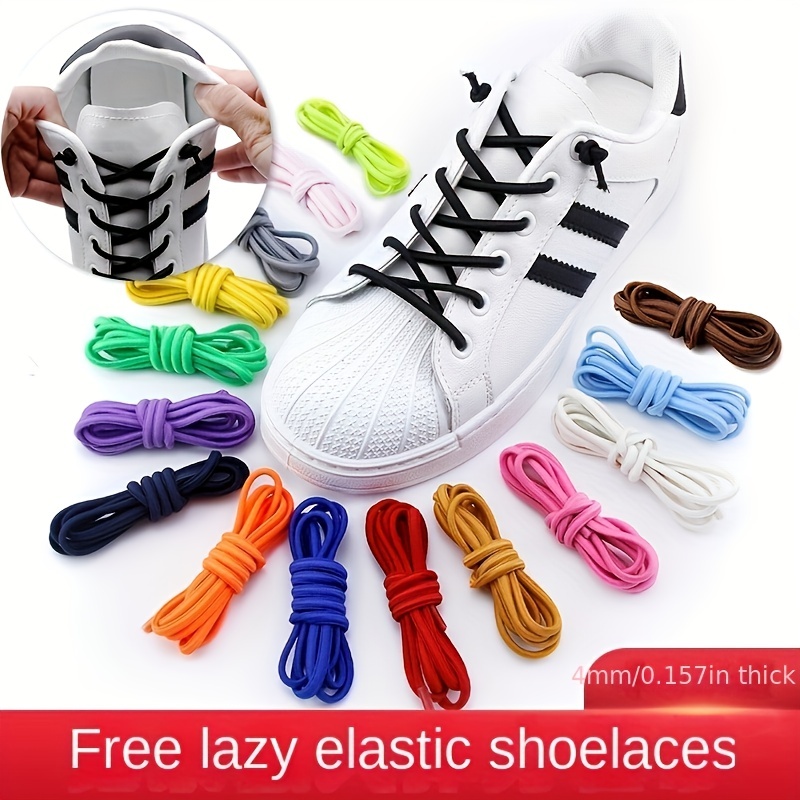 Fashion Flat Elastic Semi-circular Shoelaces Lazy Shoe Laces With Capsule  Buckle - Temu