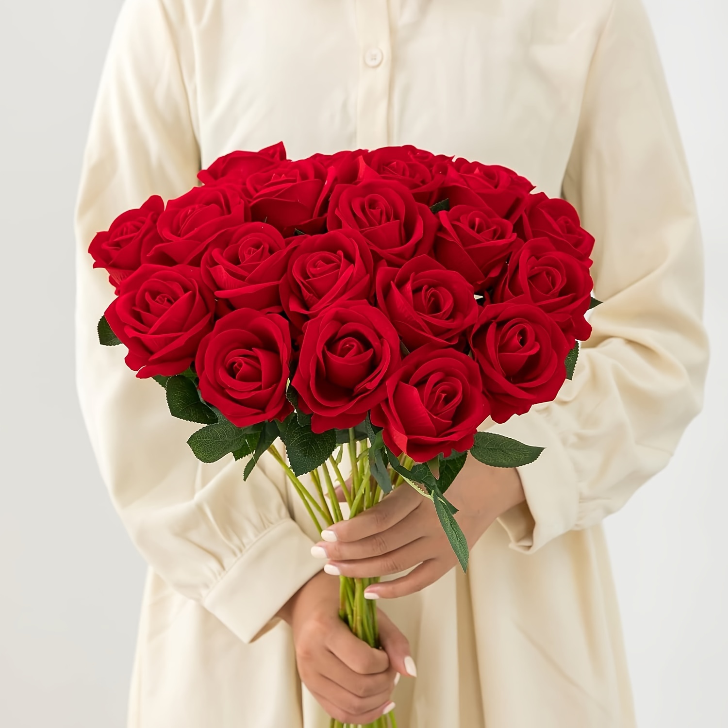 TRMF Fiori artificiali, 30 pezzi, rose coreriali, bouquet di rose