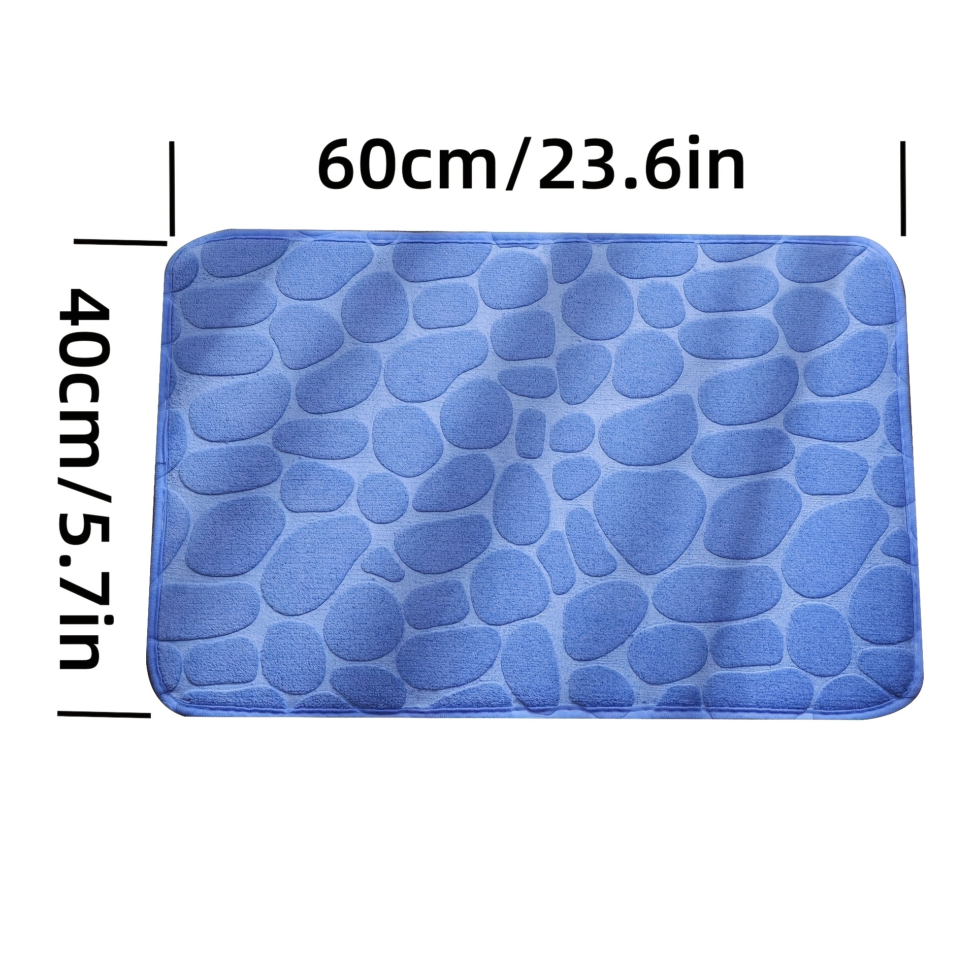 Solid Color Bath Mat,, Cobblestone Embossed Coral Fleece Bath Rug, Water  Absorbent, Non Slip, Washable Carpet For Shower Room Balcony Porch - Temu