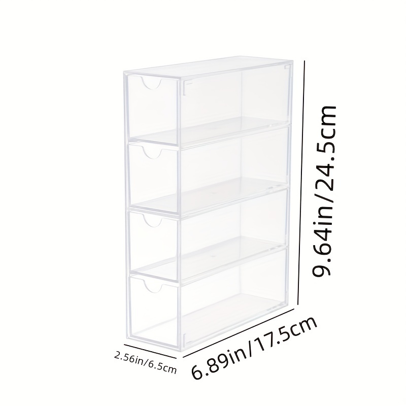 1pc Clear 4 Layers Glasses Storage Box, Large Capacity Cosmetic Organizer  Shelf, Contact Lens Case