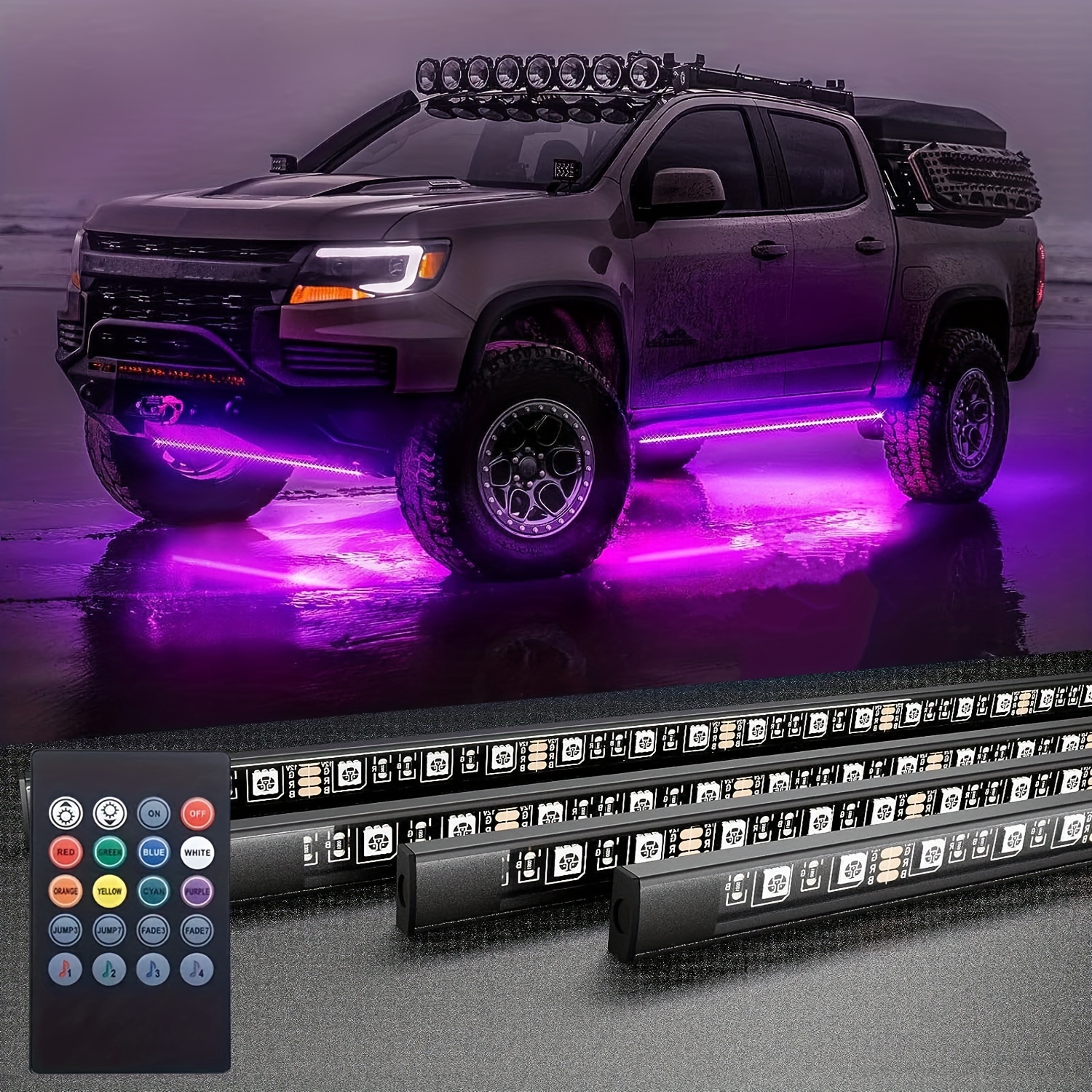 MICTUNING 12V Car Underglow Lights, Neon Accent Lights Strip Undercar Glow  Light Underbody Light, Waterproof Exterior Car Lights with APP Control 