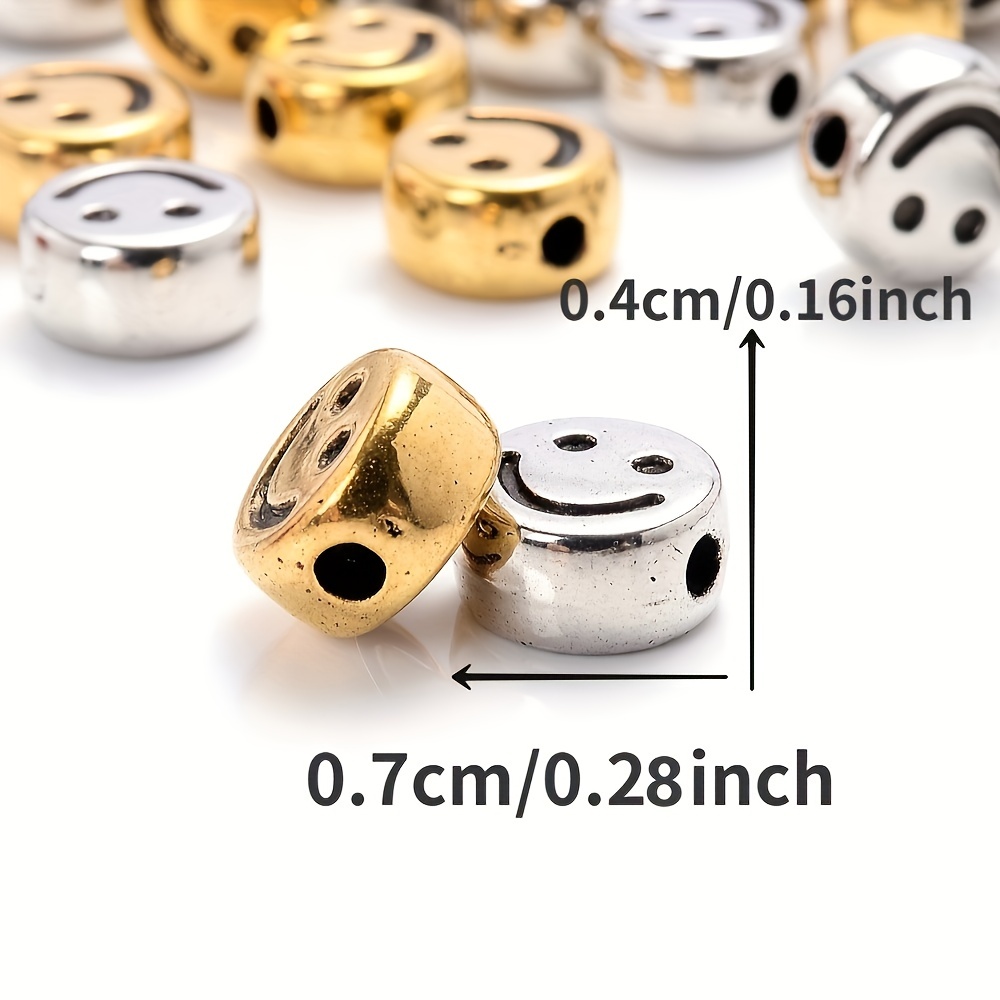 Smiley Face Beads,150pcs Happy Face Spacer Beads for DIY Bracelet Necklace  Earrings Jewelry Making