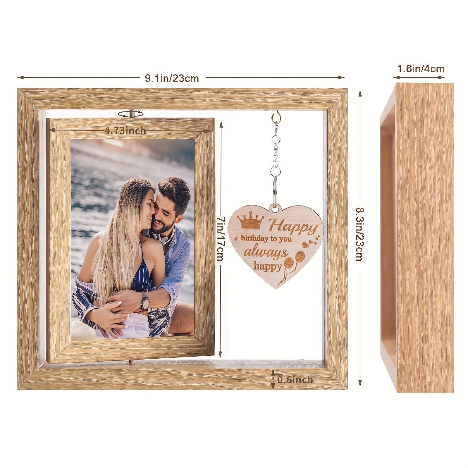 4x6'' Wood Grain Photo Frame With Stand, Perfect For Home, Room Decoration,  Business Graduation Gifts, Festival Gifts
