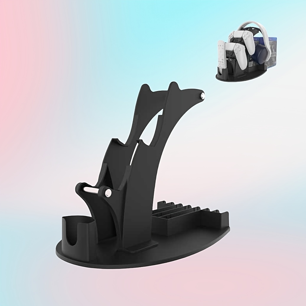 Controller Stand 5-in-1 4 Tiers For Desk Universal Holder Headphone Stand  And Handle Display For PS5/PS4/Switch/*/Switch Pro/Slim Store 6 CD Discs