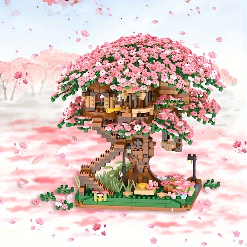 

Tree House, Cherry Blossom, Miniature Building Blocks, Collection Model Set, Living Room Decoration Building Blocks, Splicing Toy, Christmas, Thanksgiving, Halloween, Birthday Gift
