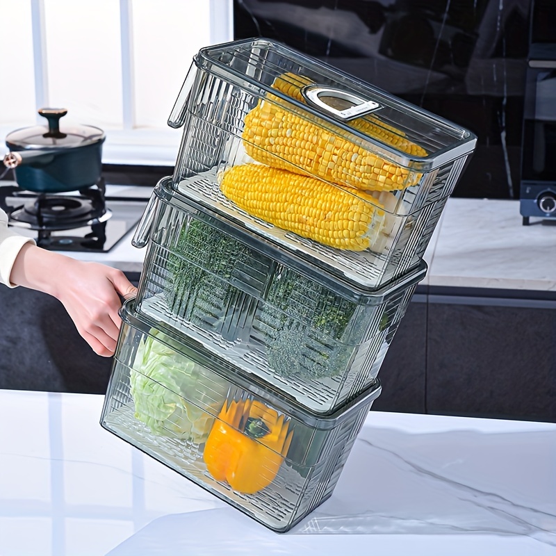 Refrigerator Storage Box Timing Fresh Fridge Organizer Vegetable
