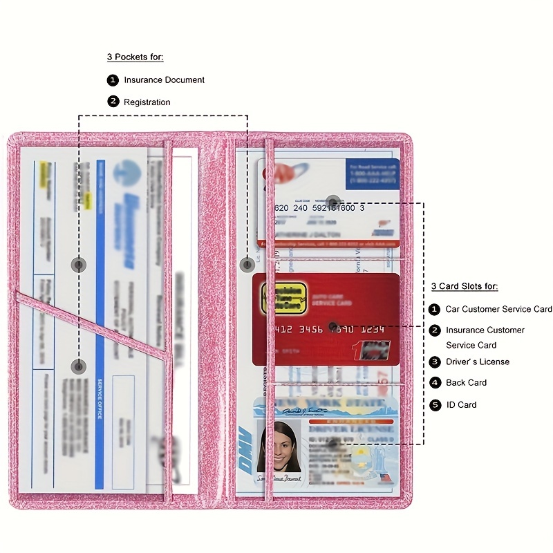 Car Essentials: Document Holder Insurance Card Organizer - Temu