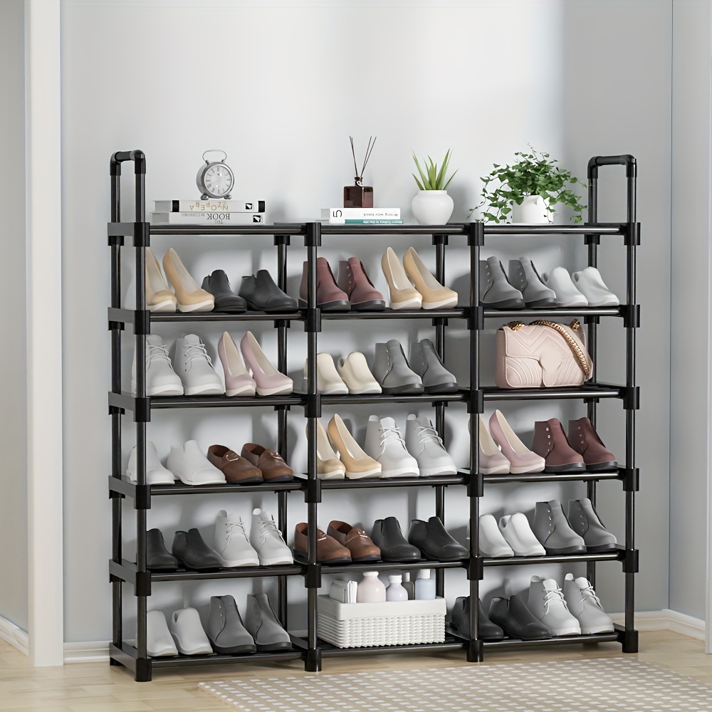 Simple Trending - Repisa apilable de 4 pisos para zapatos, organizador de  zapatos expandible y ajustable, repisa de almacenamiento, rejilla de metal  