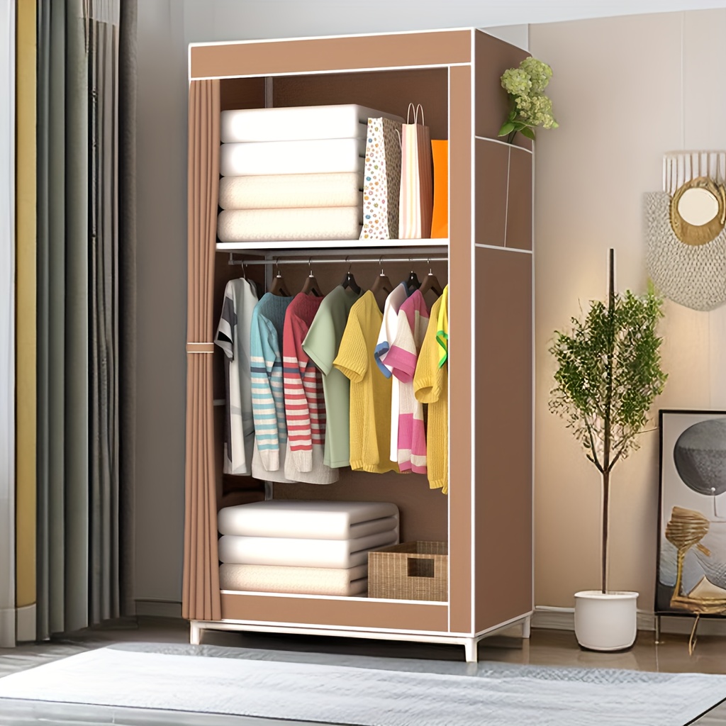 Foldable Wardrobe Storage Cabinet 1/2 Layers Small Wardrobe - Temu