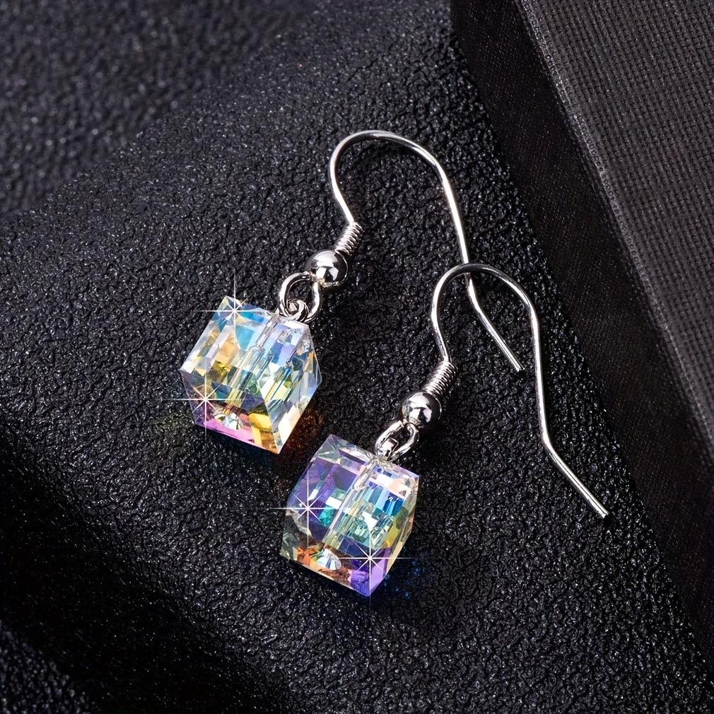 Crystal deals cube earrings