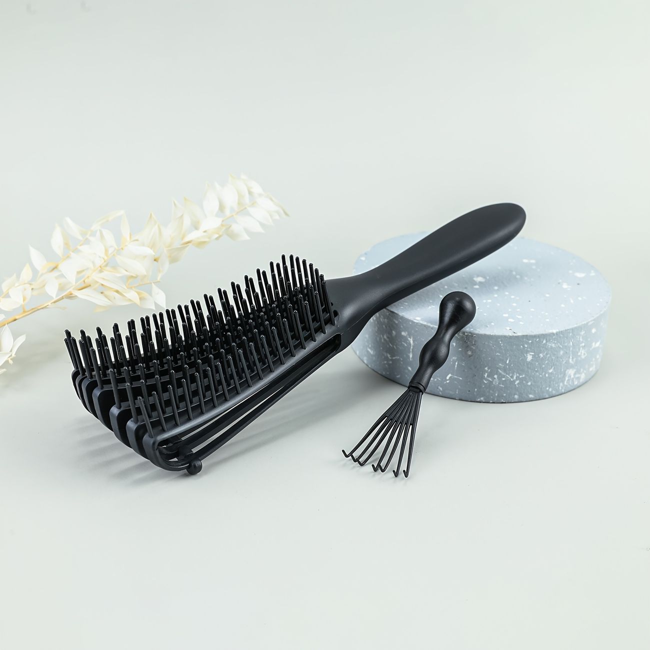 Detangling Brush For Kinky Wavy Curly Coily Wet Dry Oil Thick Long Hair Knots Detangler Scalp Massage Comb Hair Detangler For Women 1 Pc Black With 1pc Cleaning Brush - Beauty & Detangling Brush For Kinky Wavy Curly Coily Wet Dry Oil Thick Long Hair Knots Detangler Scalp Massage Comb Hair Detangler For Women 1 Pc Black With 1pc Cleaning Brush - Beauty &