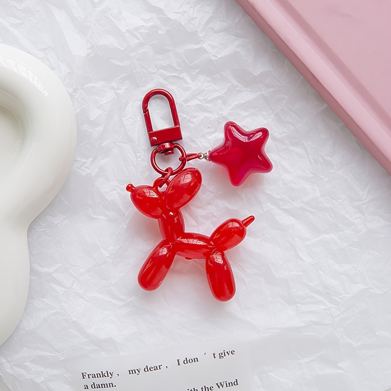 One Net Red Balloon Dog Keychain Cartoon Creative Colorful Small Animal  Pendant Key Pendant - Temu