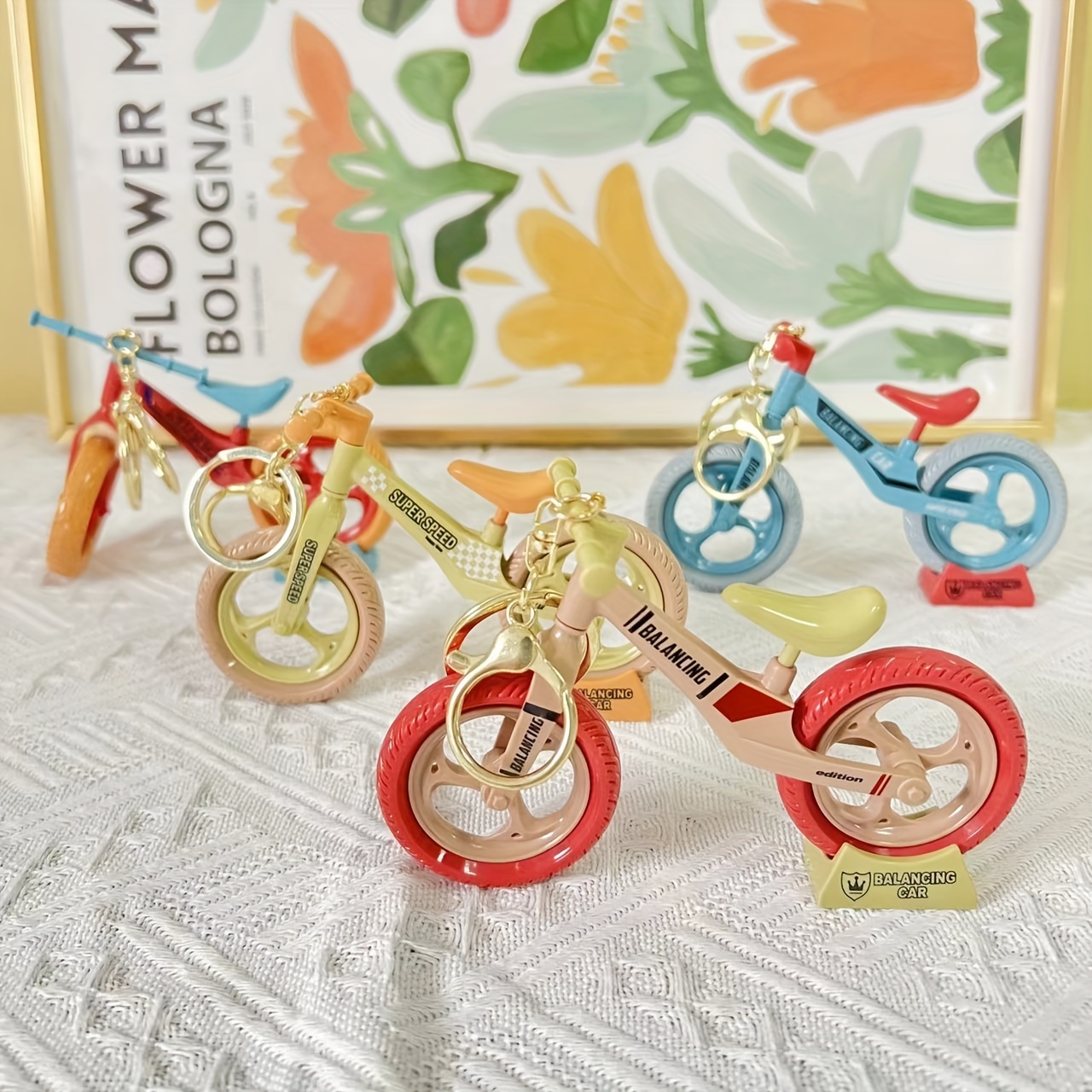 Kawaii Cute Bicycle Shape Keychain Keyring Car Bag Pendants Temu