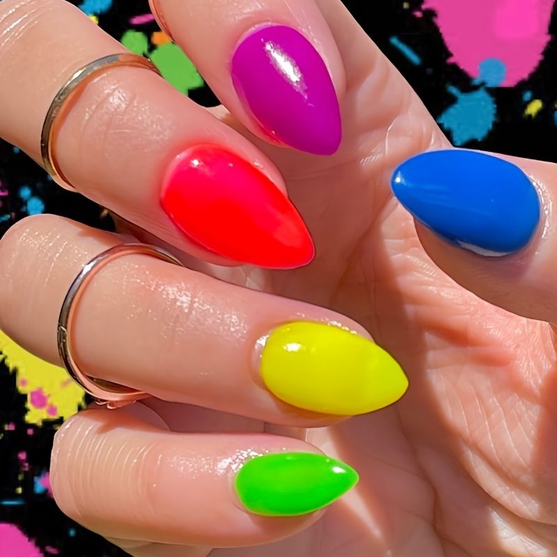 Y2k Gel Nail Polish Neon Red Pink Purple Orange Yellow Green Blue Nail Gel  Soak Off Gel Nail For Diy | Check Out Today's Deals Now | Temu