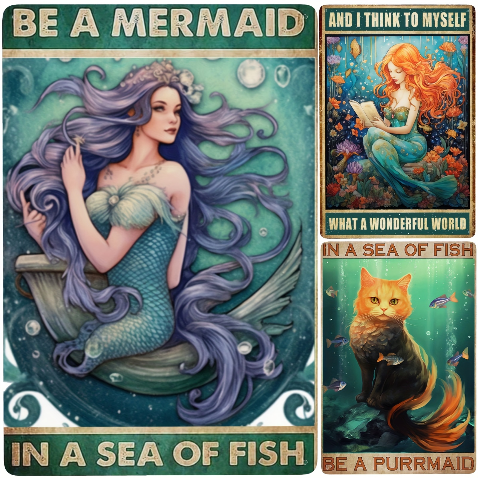 Mermaid Tin Sign - Temu Australia