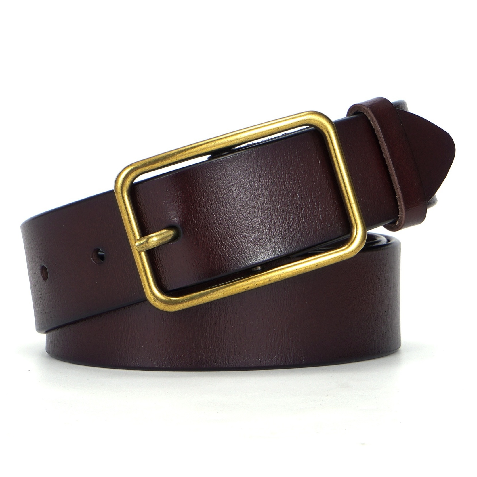 Plus Size Leather Belt Rectangular Pin Buckle Vintage Solid - Temu