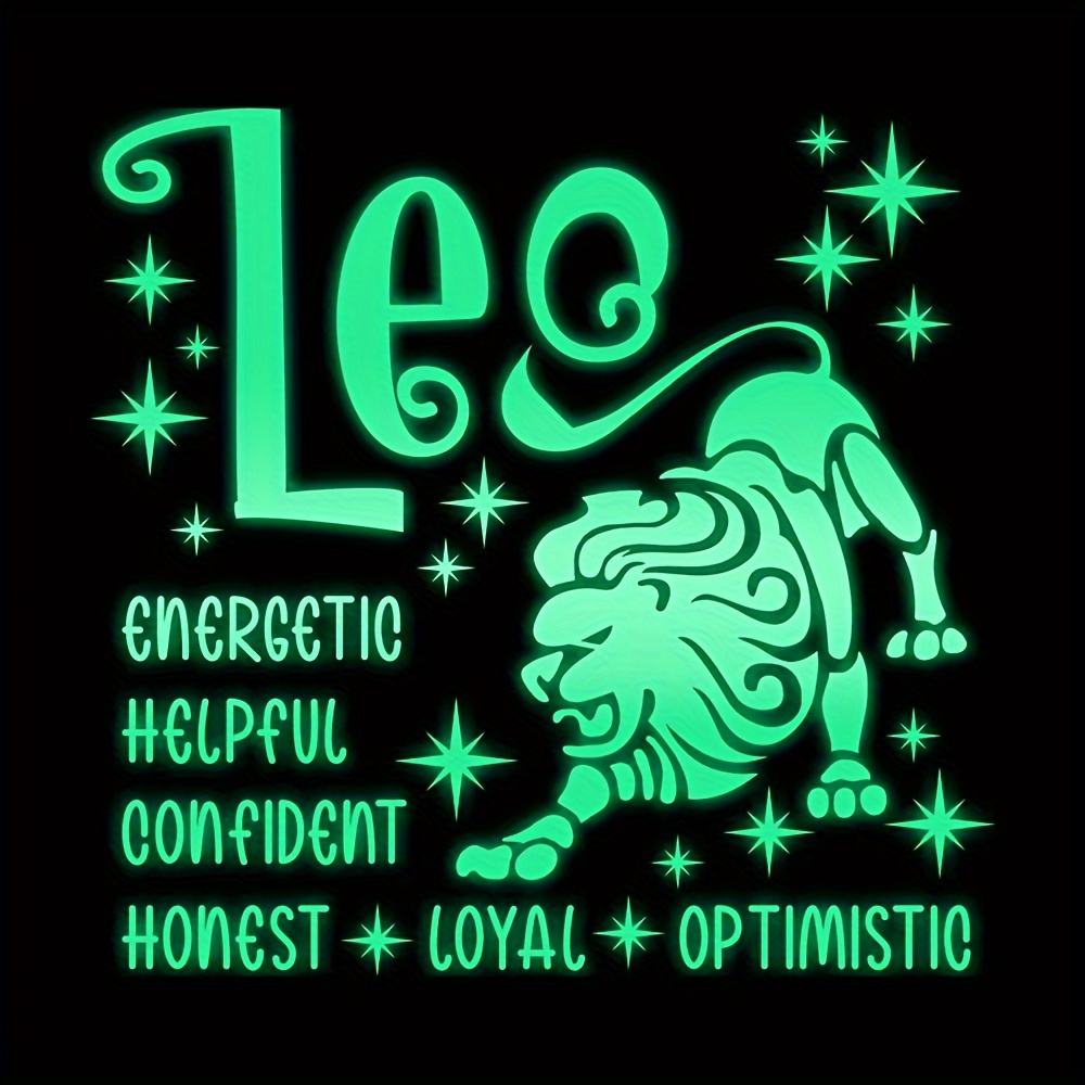 Funny Zodiac Patterns Green Color Luminous Diy Iron Patches Temu