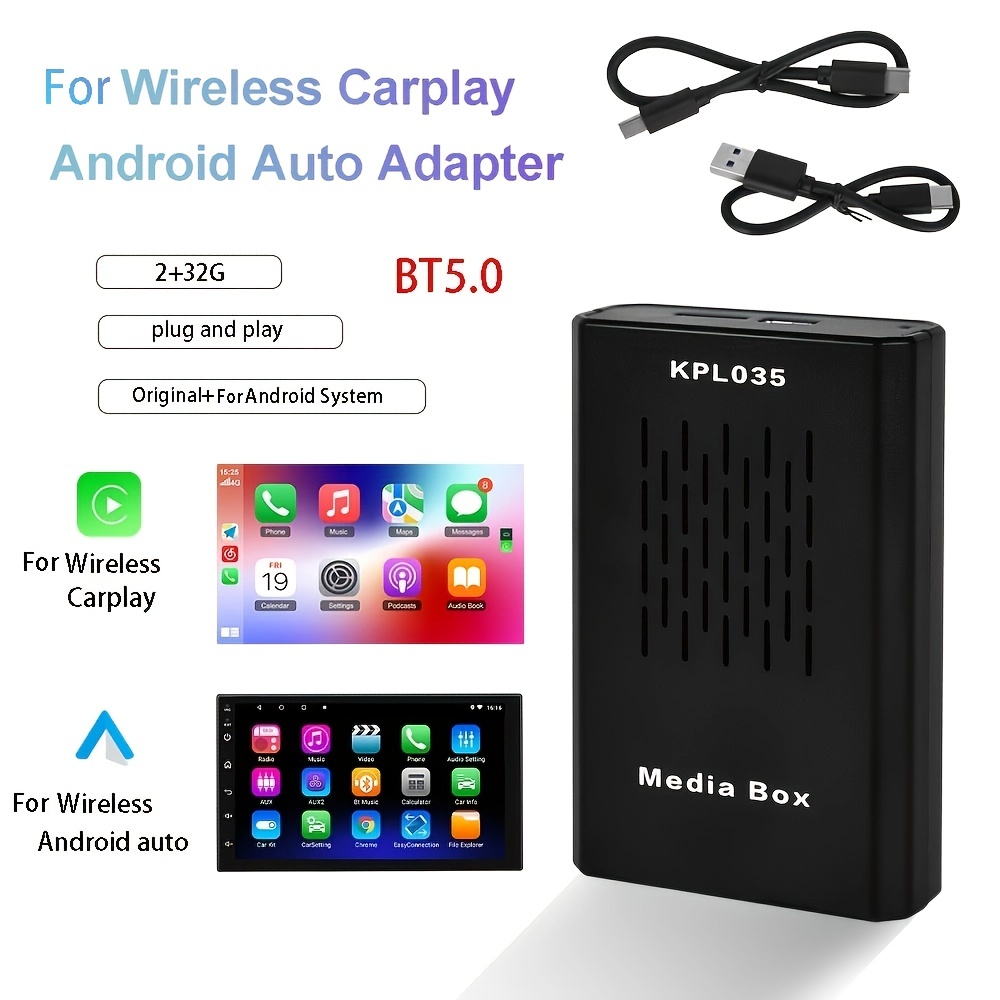 Wireless Android Auto Adapter , Support Wireless CarPlay Dongle