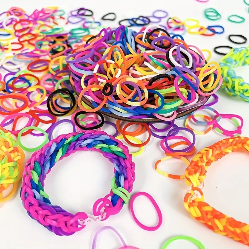 Colorful Rainbow Loom Bracelet Rubber Bands Stock Illustration