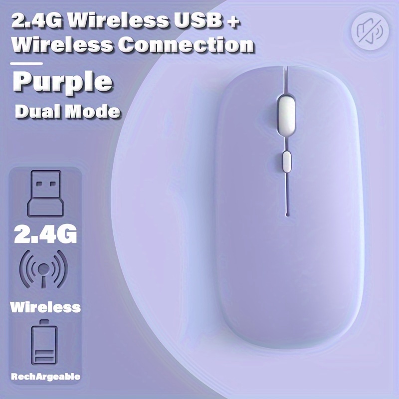 2.4ghz Rechargeable Wireless Mouse 1600 Adjustable Dpi Usb - Temu