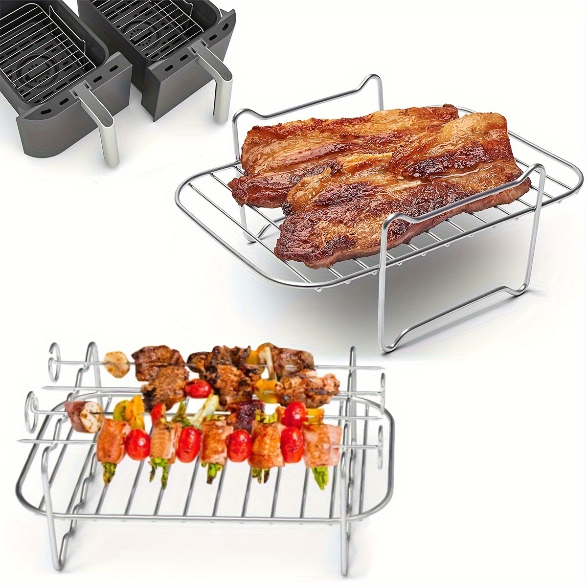 Air Fryer Grills Dehydration Racks Barbecue Skewer Stand Convient Pour  Ninja Foodi 6/8 Quart Airfryer Four Accessoires De Cuisine