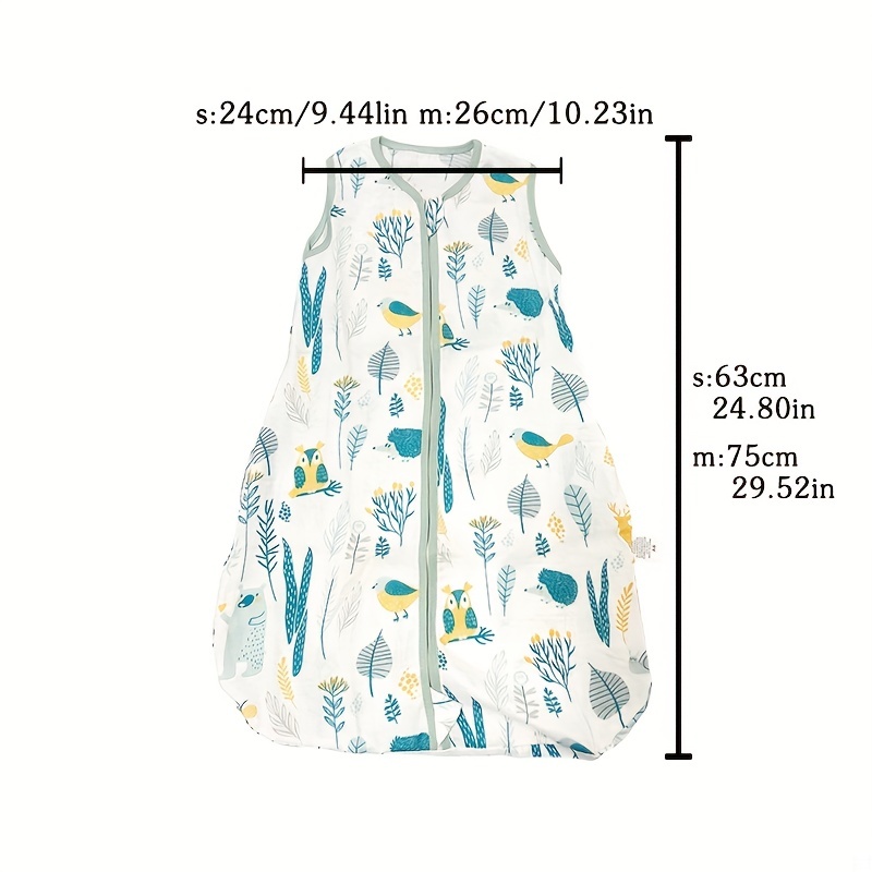 Cozy Forest Animal Print Baby Sleeping Bag, Soft & Breathable