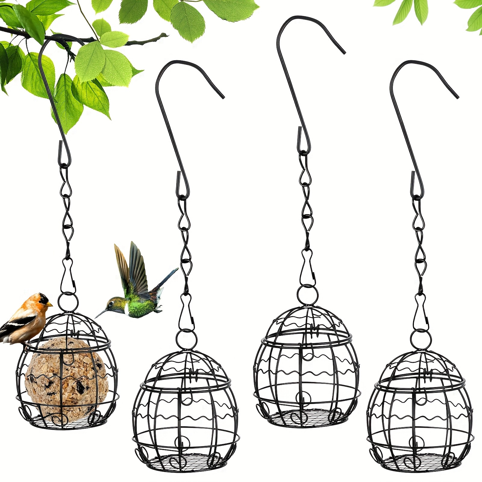 

4pcs Hanging Bird Feeders, Wild Bird Feeder Stations, Ideal For Hanging Wild Birds, Bird Feeder Stand For Birds, Suitable For Balconies Or Bird Cages