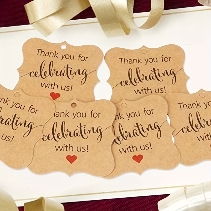 100pcs Kraft Paper Gift Tags with Strings thank you for