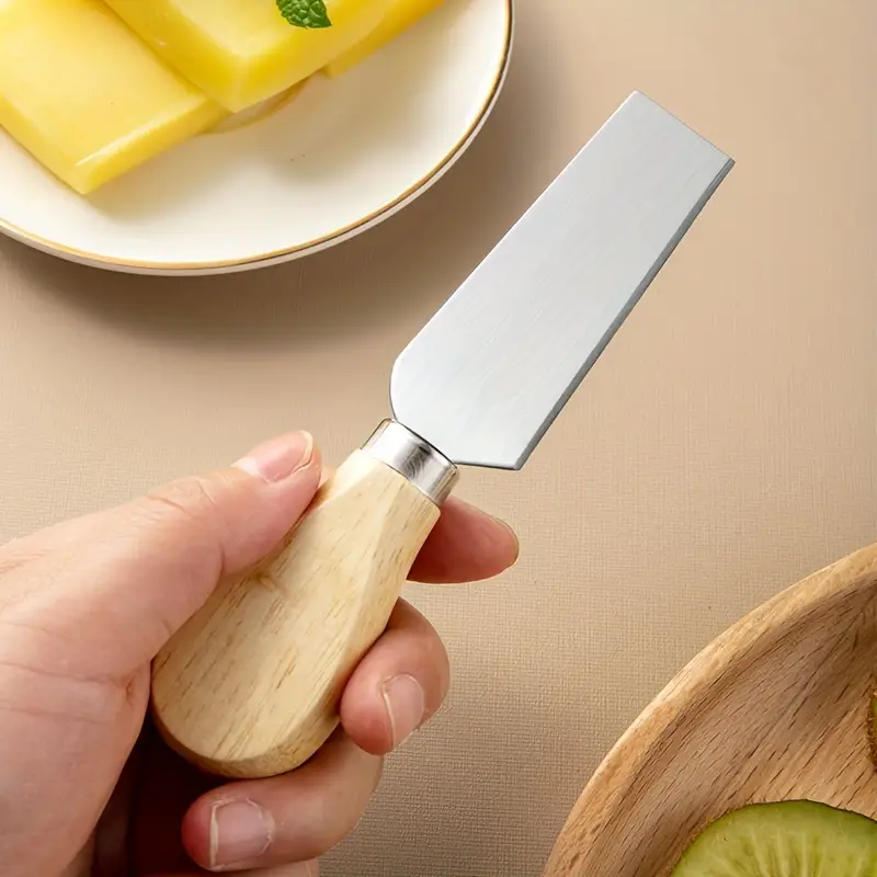 Stainless Steel Cheese Knife, Pizza Knife, Wooden Handle Cheese Knife And  Fork, Butter Butter Spatula, Cheese Slicer, Butter Cutter, Baking Tools,  Kitchen Gadgets, Cheap Items - Temu