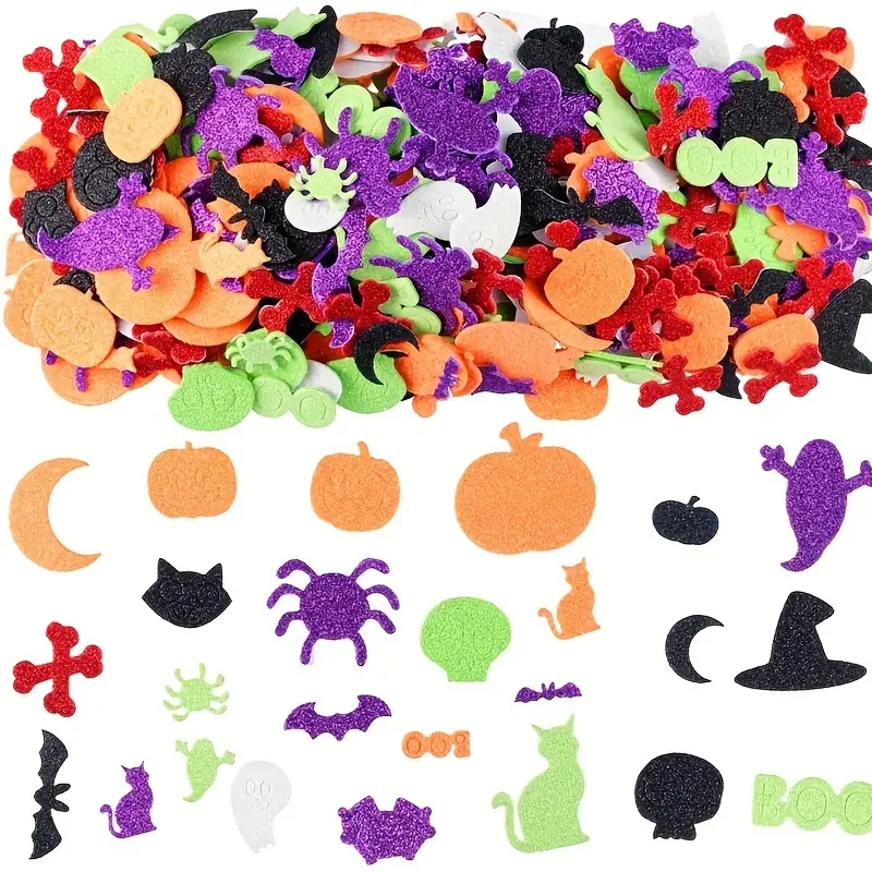 Diy Halloween Party Decoration Cartoon Foam Stickers Self - Temu
