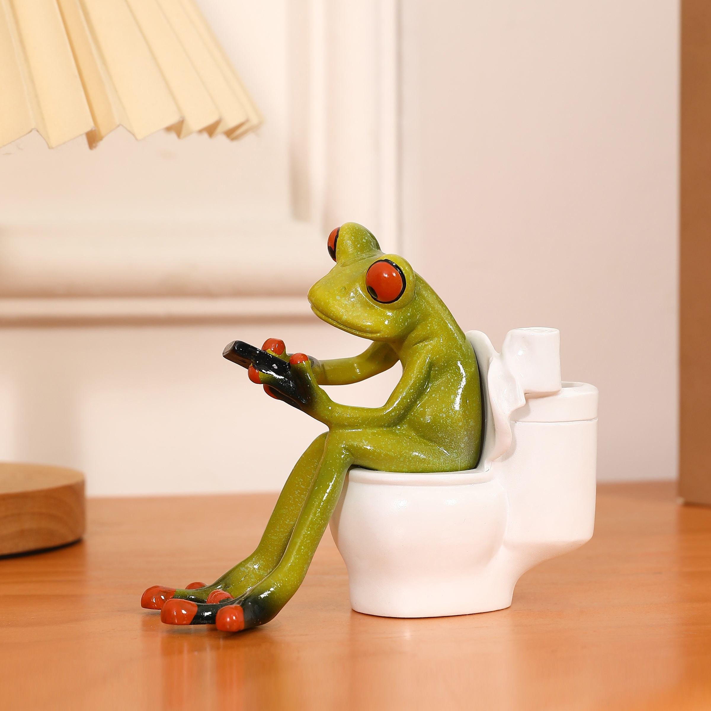 Funny Frog Figurine, Toilet Frog Figurine, Frog Pen Holder, Funny Pen  Holder, Funny Animal Figurine