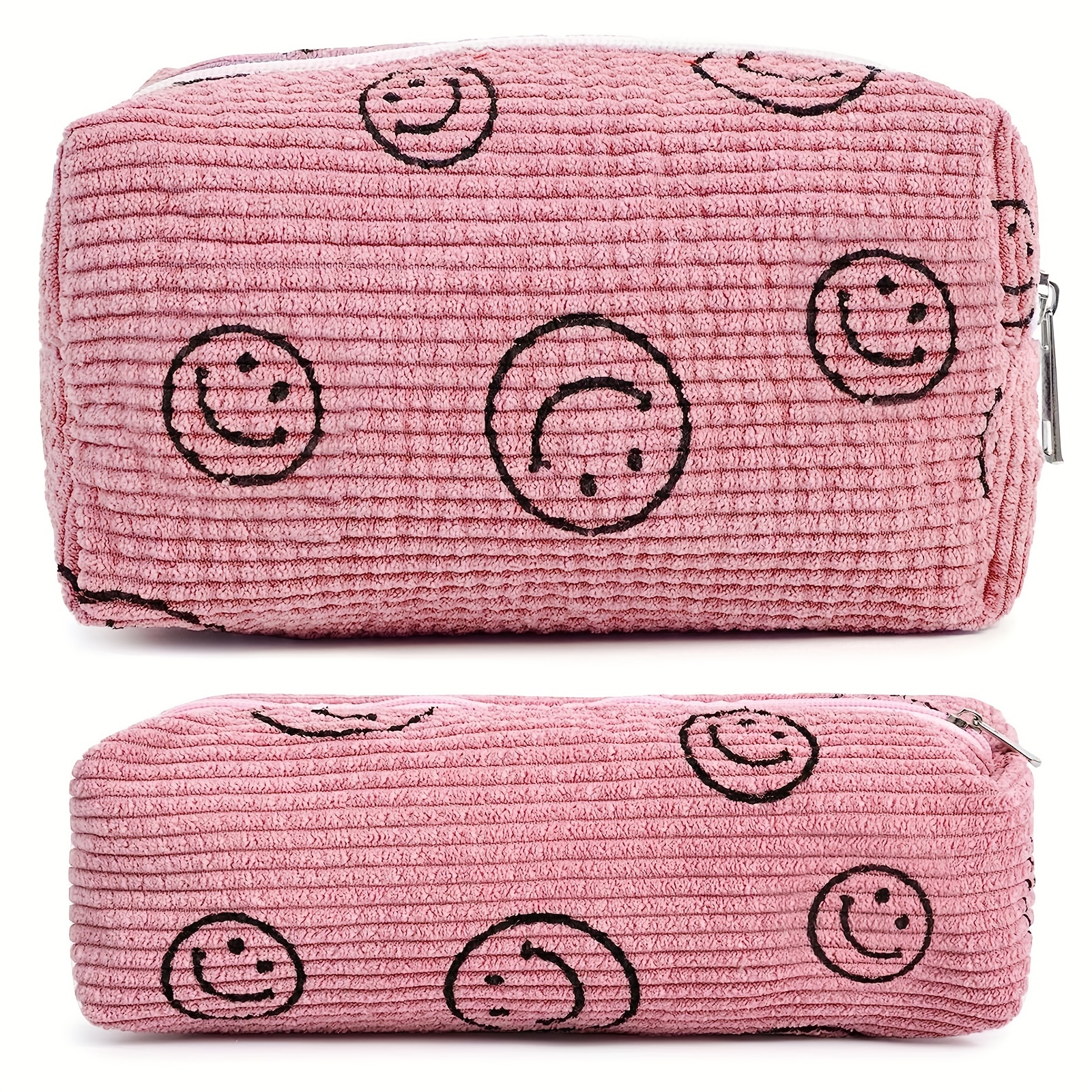 4 Pieces Canvas Cosmetic Bags Set Printed Makeup Bags with Zipper  Multi-Functional Travel Pouch for Women Girls Vacation Travel Toiletry Bag,  4 Styles
