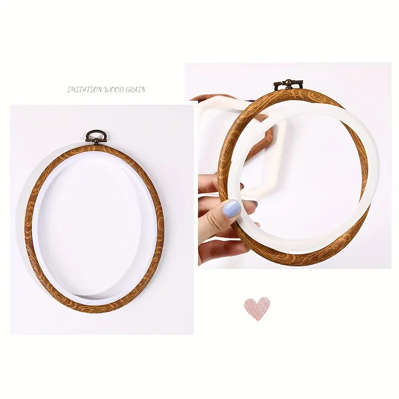 Wooden Embroidery Hoop Oval Ring Frame For Cross Stitch Craft