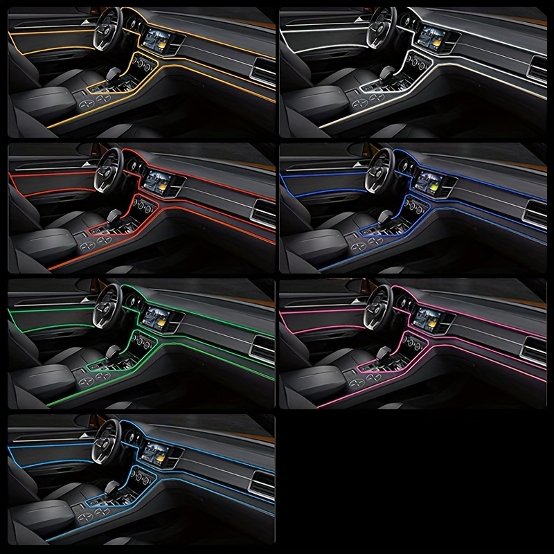 Multi color Car Interior Led Strip Lights Rgbic El Wires - Temu