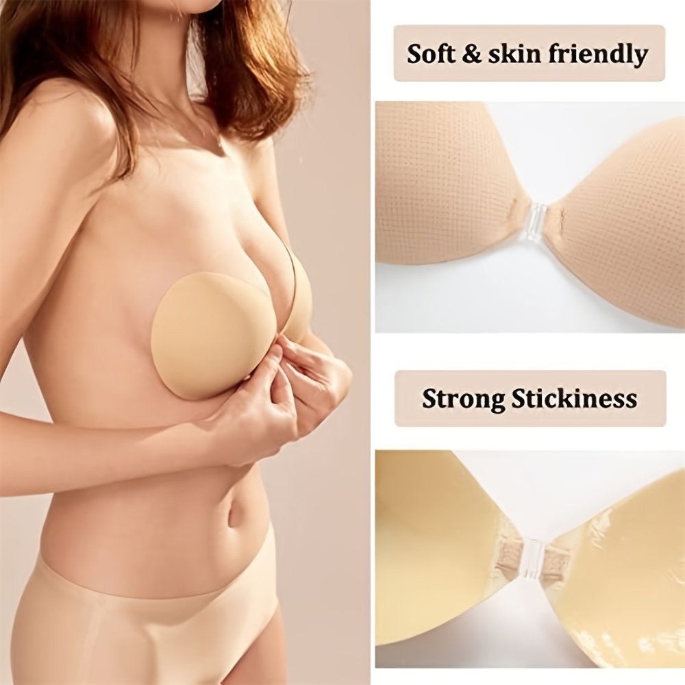 Strapless Silicone Bras for Women Small Breast Push Up Invisible Bra  Backless Tube Top with Underwire (Color : Black, Size : 70/32D)