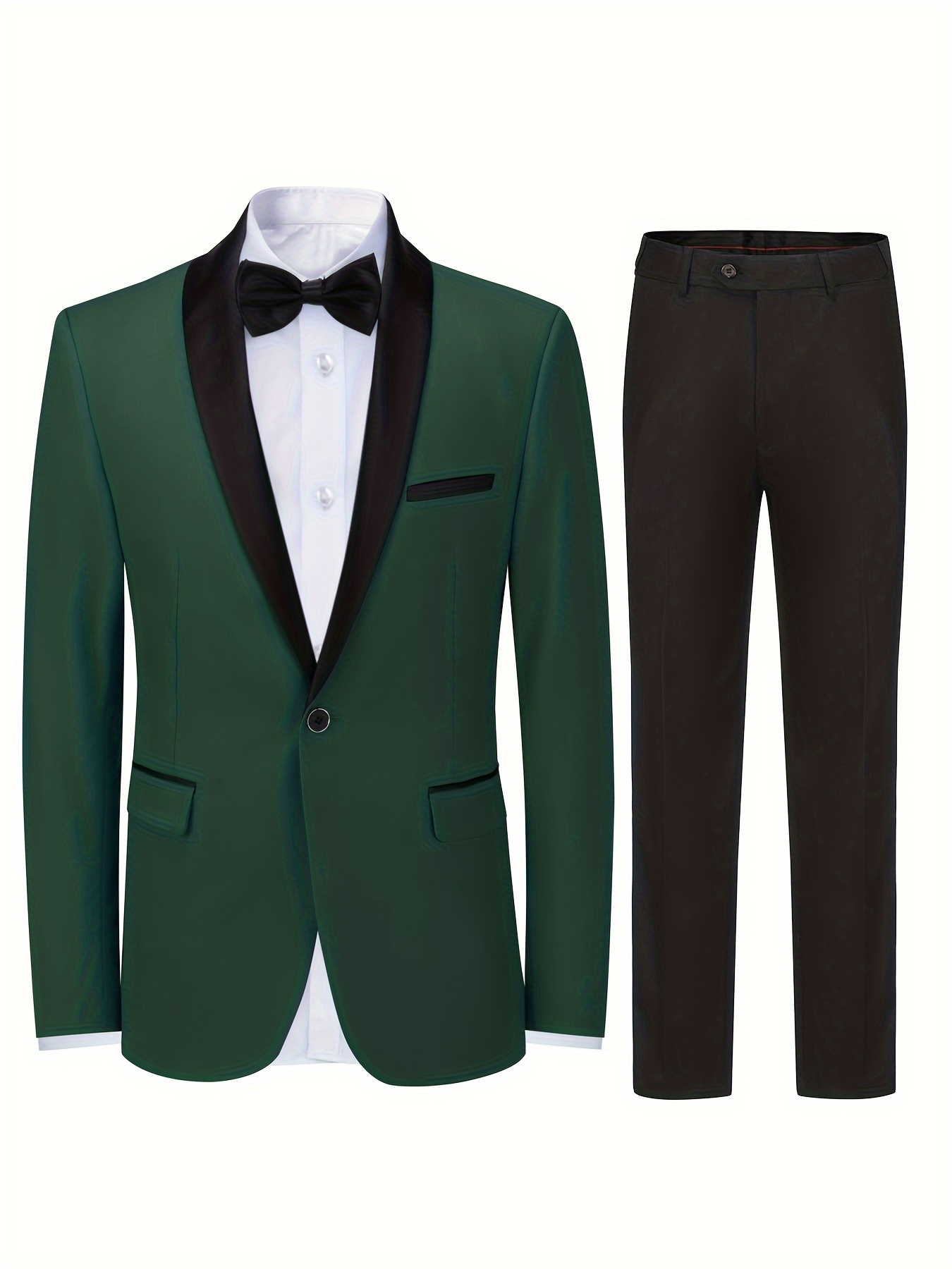 Formal Men's One Button Suit Jacket Dress Pants Suit Set - Temu Canada
