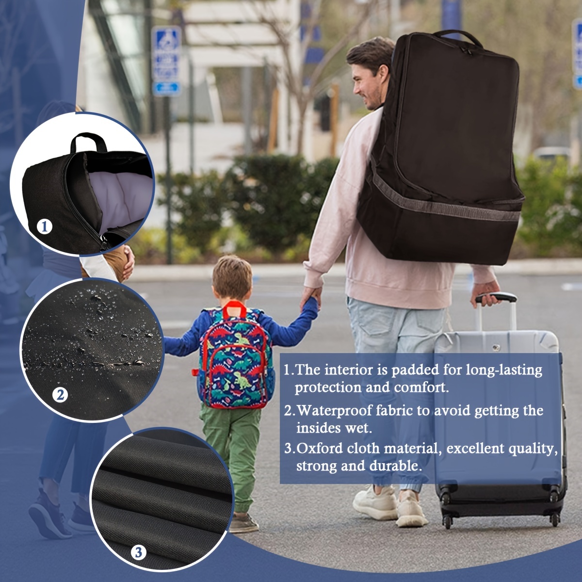 1pc Foldable Car Seat Bag For Air Travel Travel Bag Backpack For Universal  Baby Car Seat Bag Cover For Airplane, Shop On Temu And start Saving