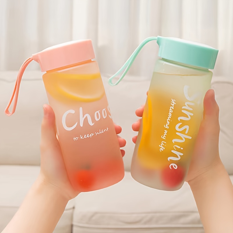 Plastic Frosted Water Bottle Portable Simple Water Cup With - Temu