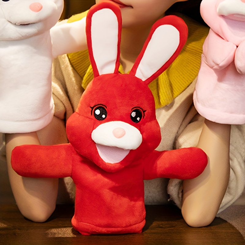 Rabbit Hand Puppet Plush Toy Performance Prop Finger Puppet - Temu