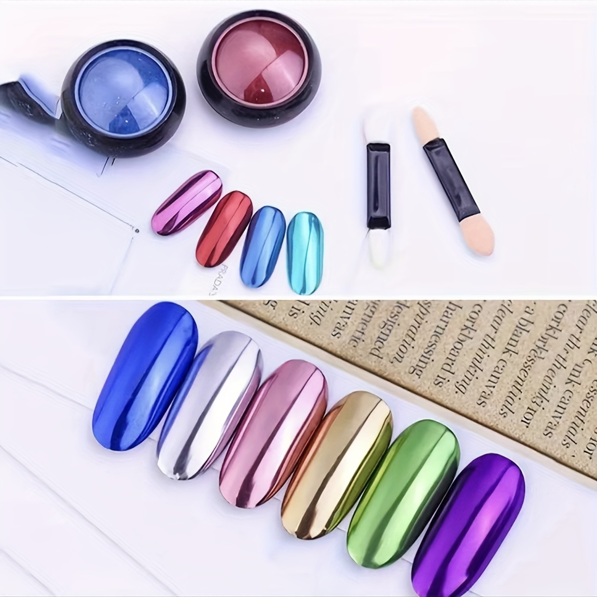 20 Colors Holographic Laser Nail Art Powder - Create Mirror Effect